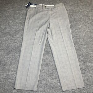 Ralph Ralph Lauren Comfort Flex Pant Comfort Grey Plaid Flat Front 36x30 NWT